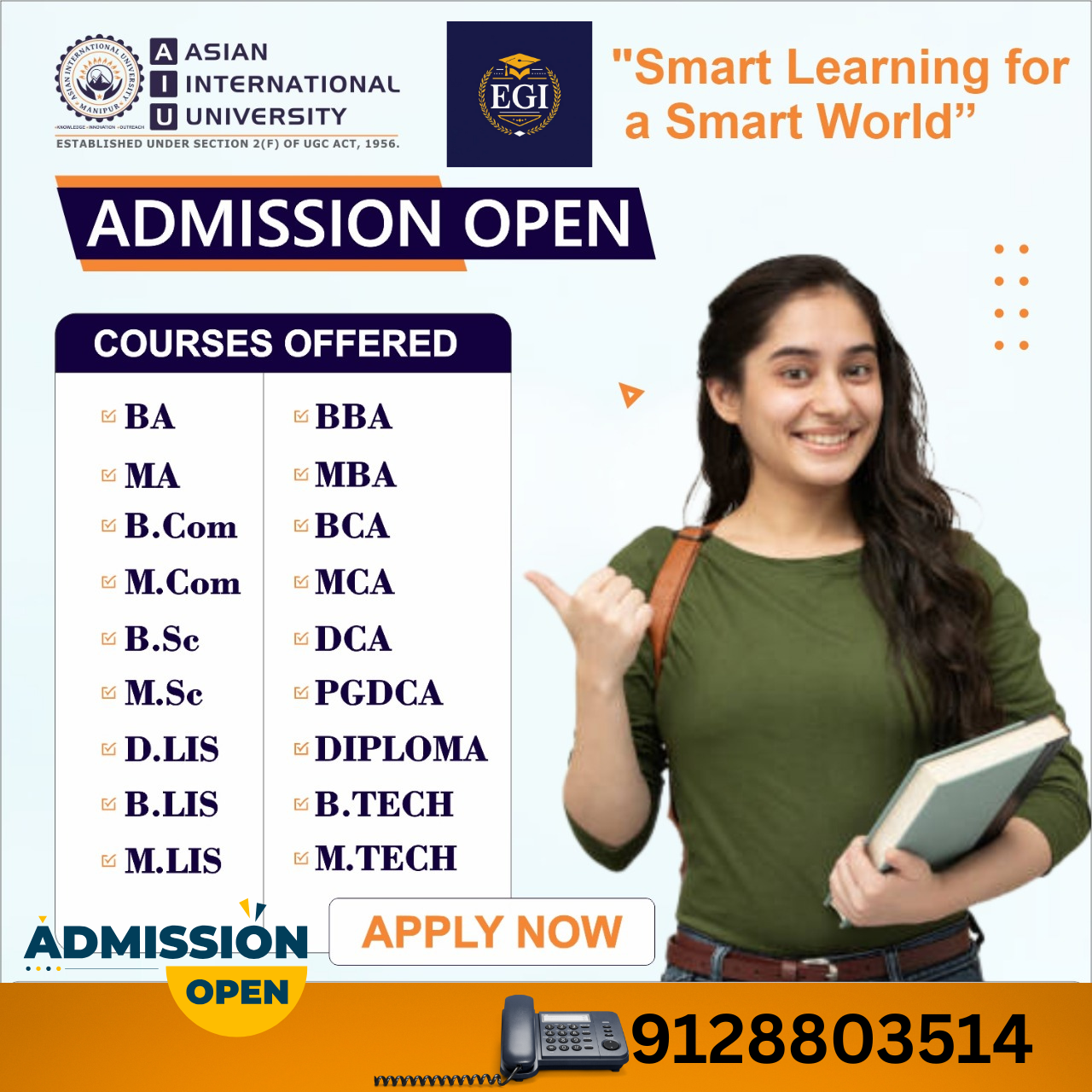 EGI| AIU: Admission is Open - 2025